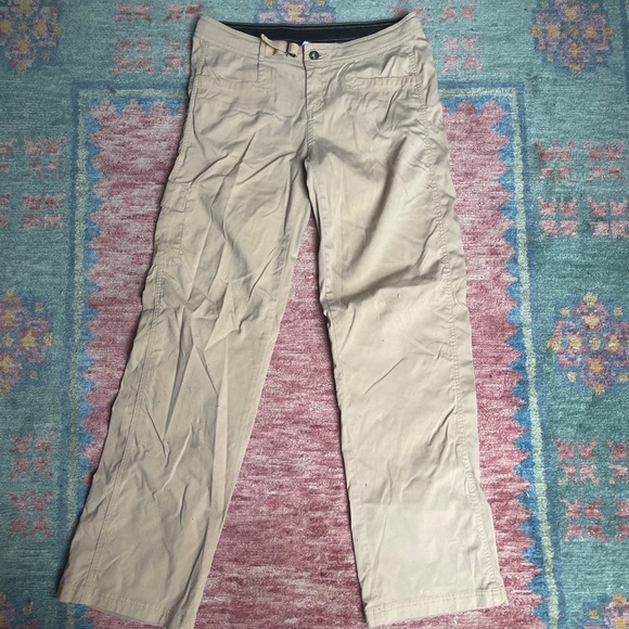 prAna Stretch Zion Straight Men's Khaki Tan Nylon Hiking Utility Tech Pants Sz S - Picture 2 of 6